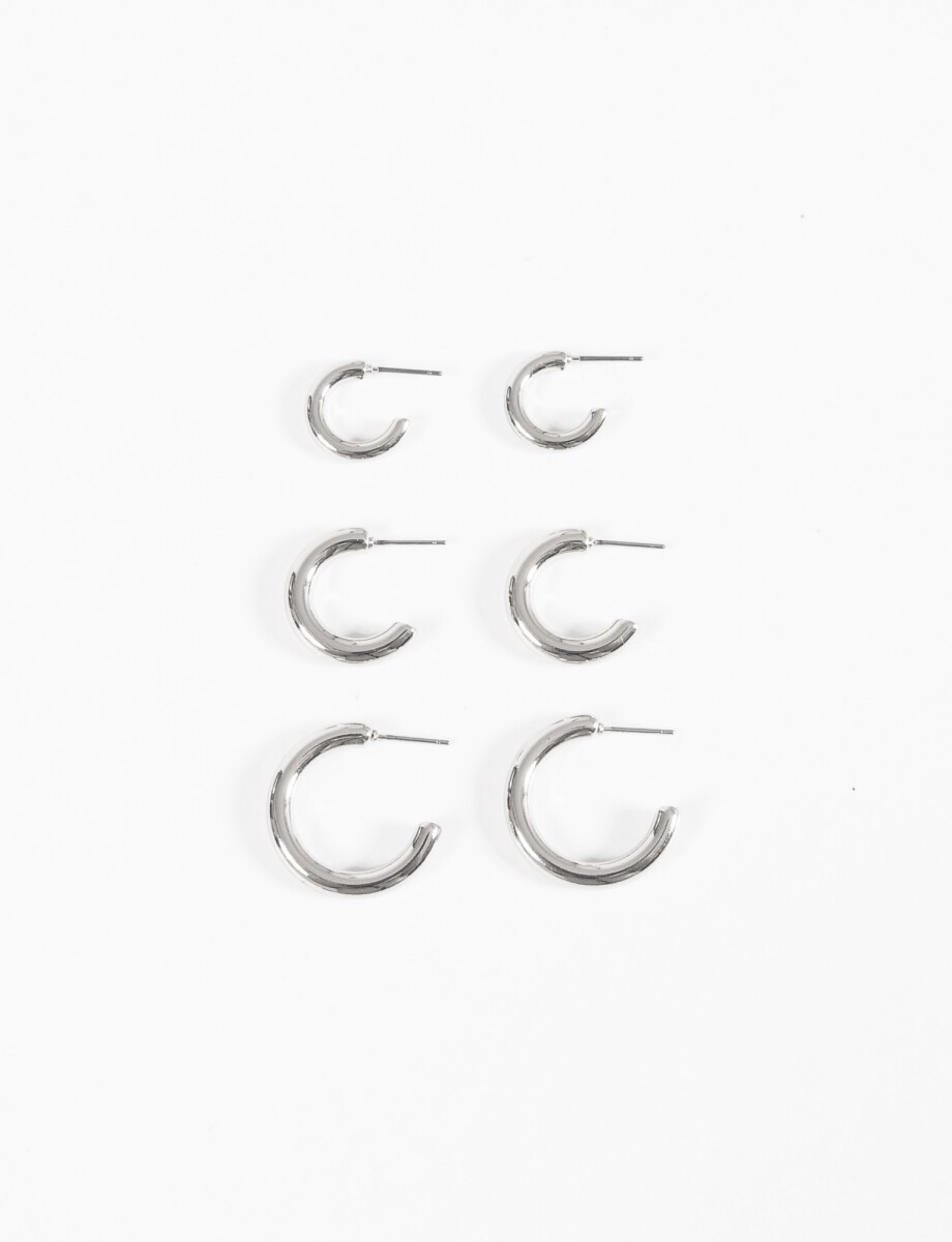 Set de tres aros bold - plateado 