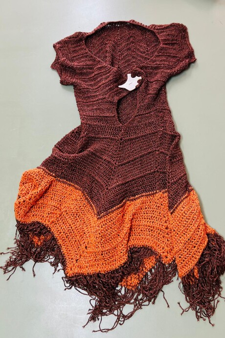 Free Dress Crochet Marrón Y Naranja