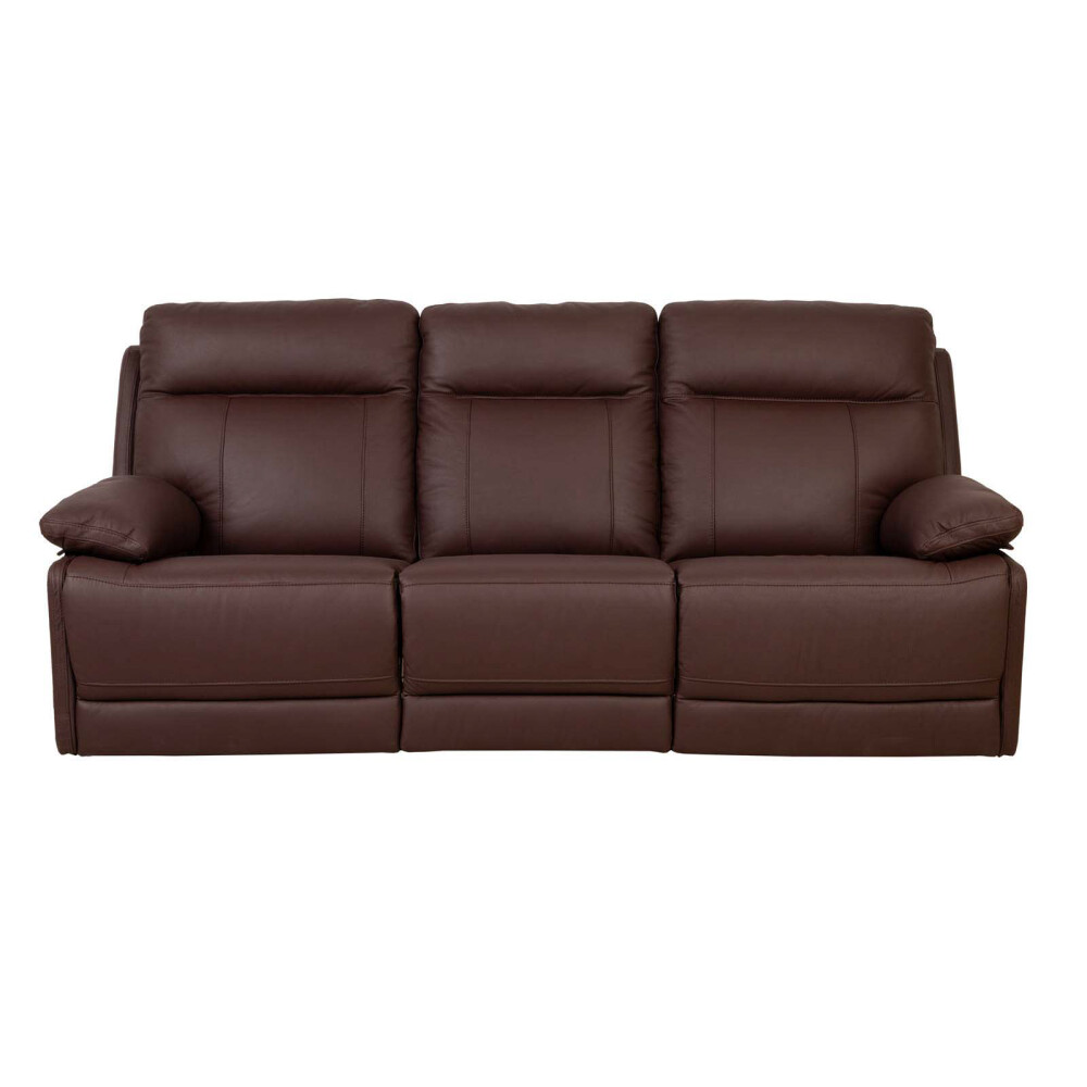 RECLINABLE 3 CUERPOS CUERO MARRON HOSHI MERLOT