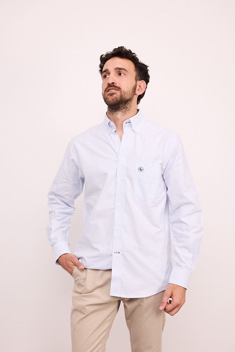 Camisa Rayada Brixton Oxford Blue Stripes