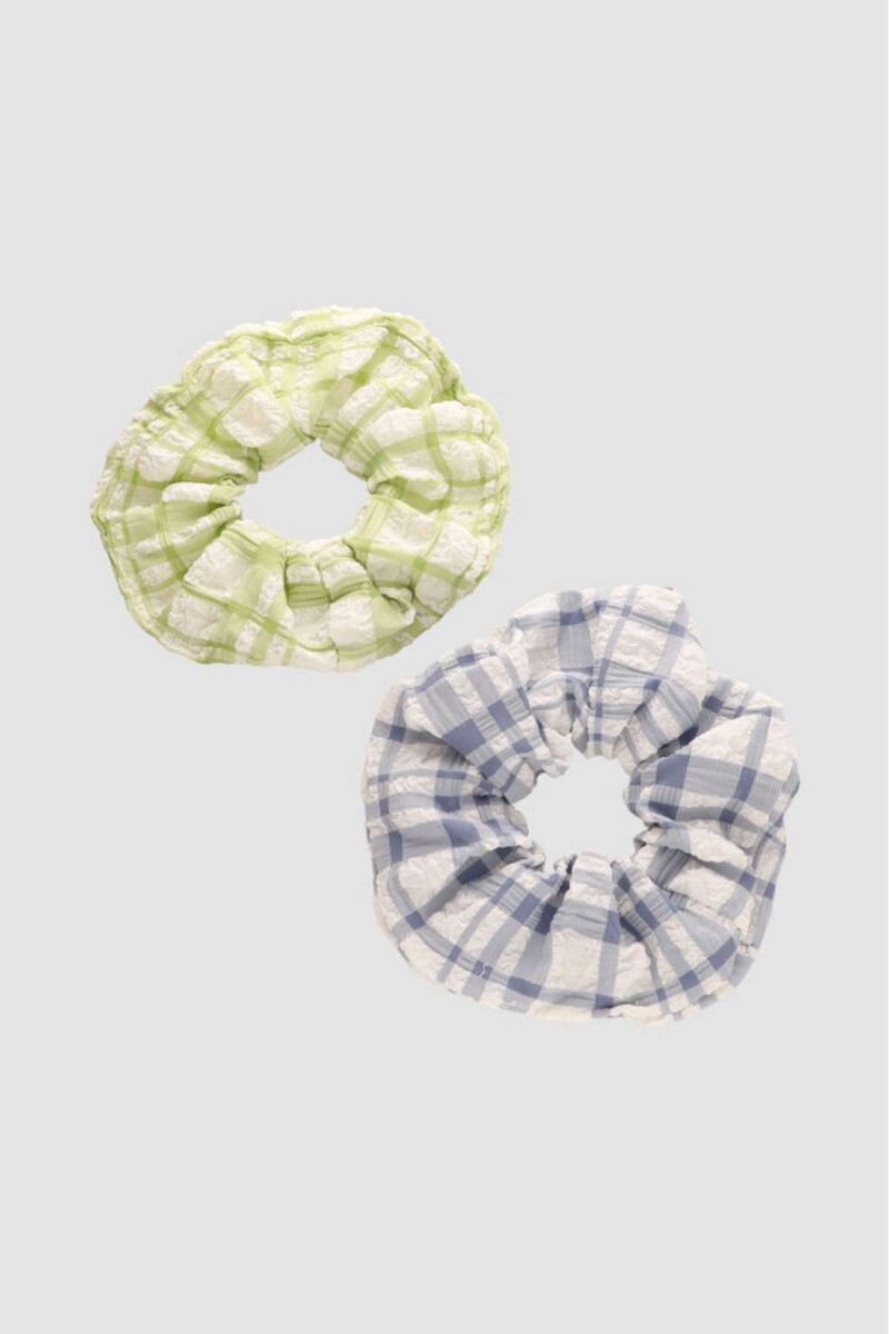 Pack x2 scrunchies textura vichy - Variante unica 