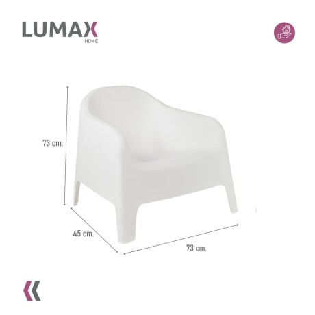 Set de 2 Silla Plastico Skarpo Jardin Liso Blanco
