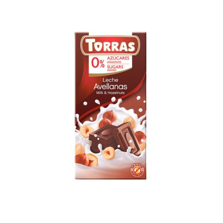 Chocolate con Avellanas Torras Sin Azúcar 75g Chocolate con Avellanas Torras Sin Azúcar 75g