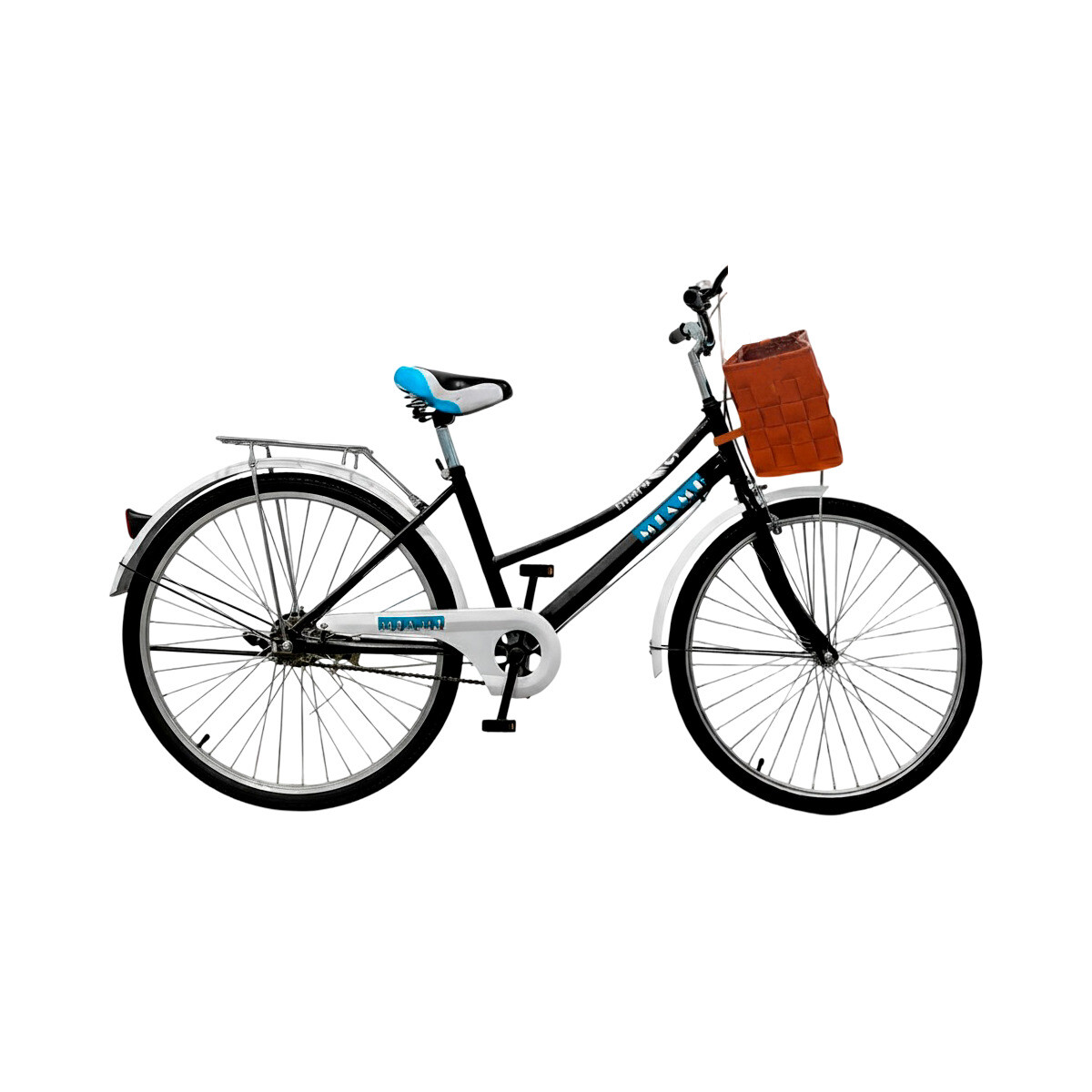Bicicleta Paseo Expert Miami Dama Rodado 26 + Bolso + Parrilla - Negro 