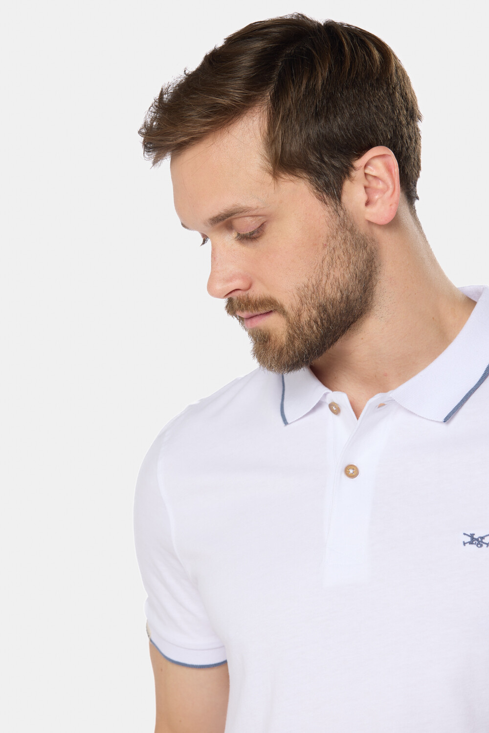 REMERA POLO JERSEY RAYADA Blanco