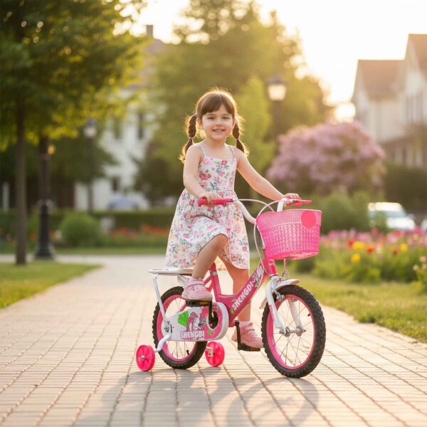 Bicicleta infantil Shengdi Rodado 14 Canasto Parrilla Hadas Rosa 1