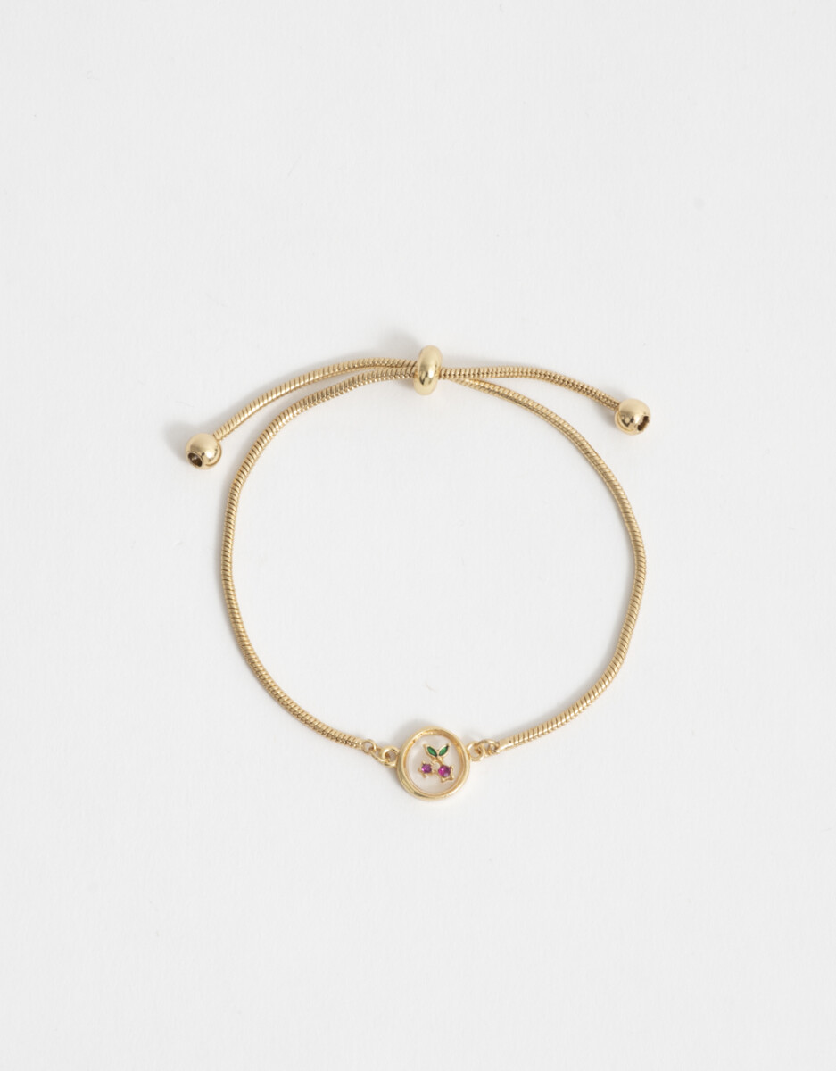 Pulsera Flexible Dije Bañada En Oro 