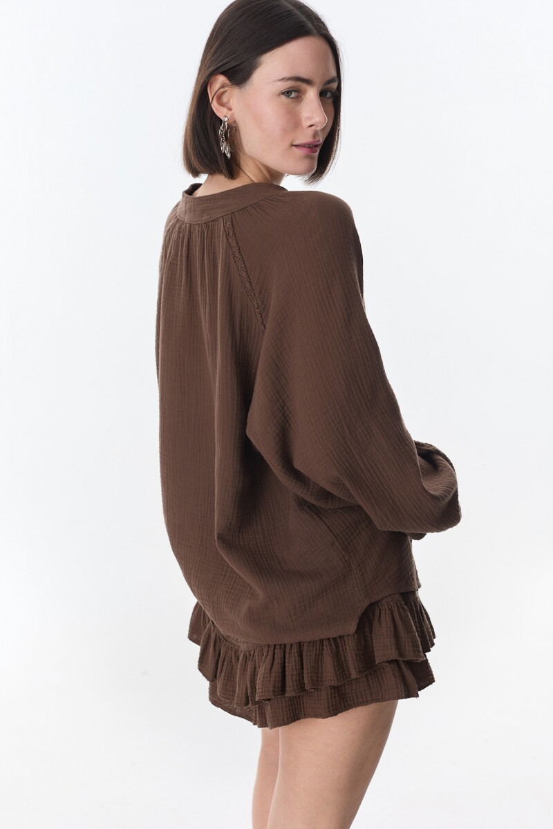 Camisa Kai - Chocolate 