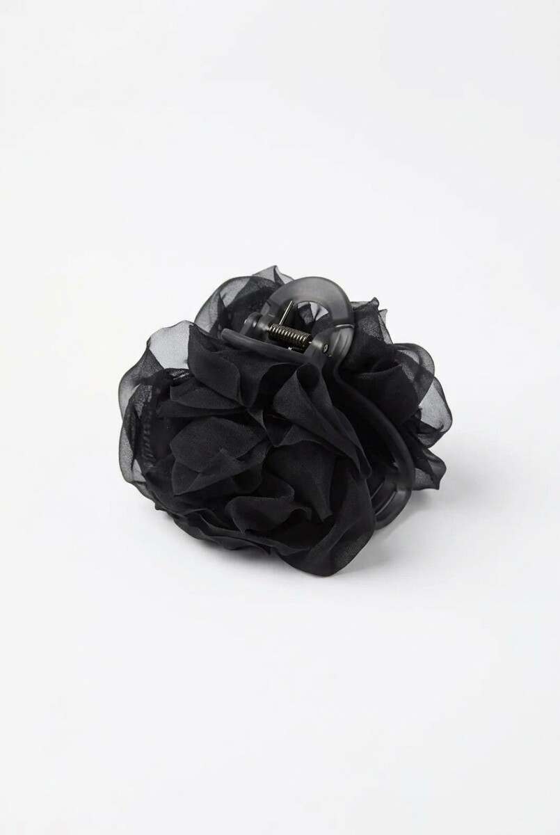 Broche flor - negro 