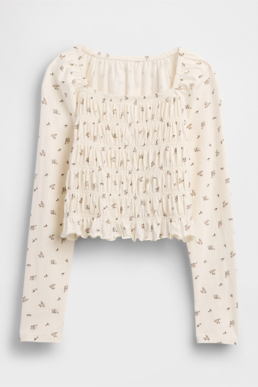 Top Smocked Niña Ivory Frost Floral