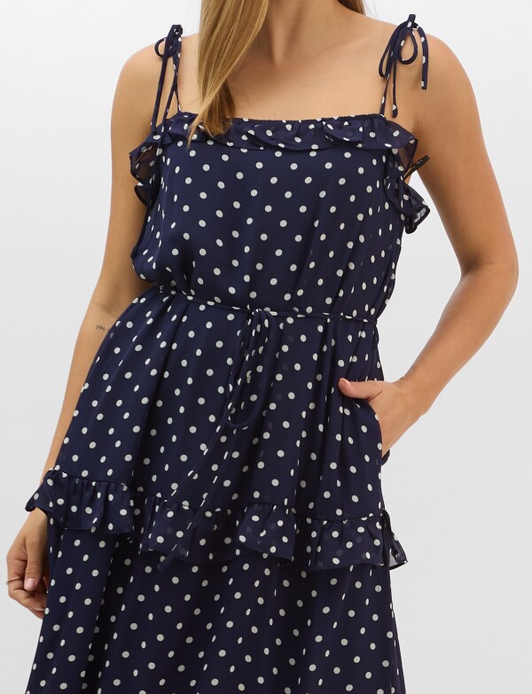 Vestido Maxi Lunares AZUL/MULTI