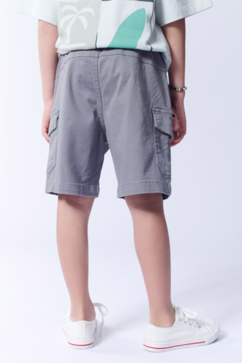 Bermuda cargo bolsillo Gris