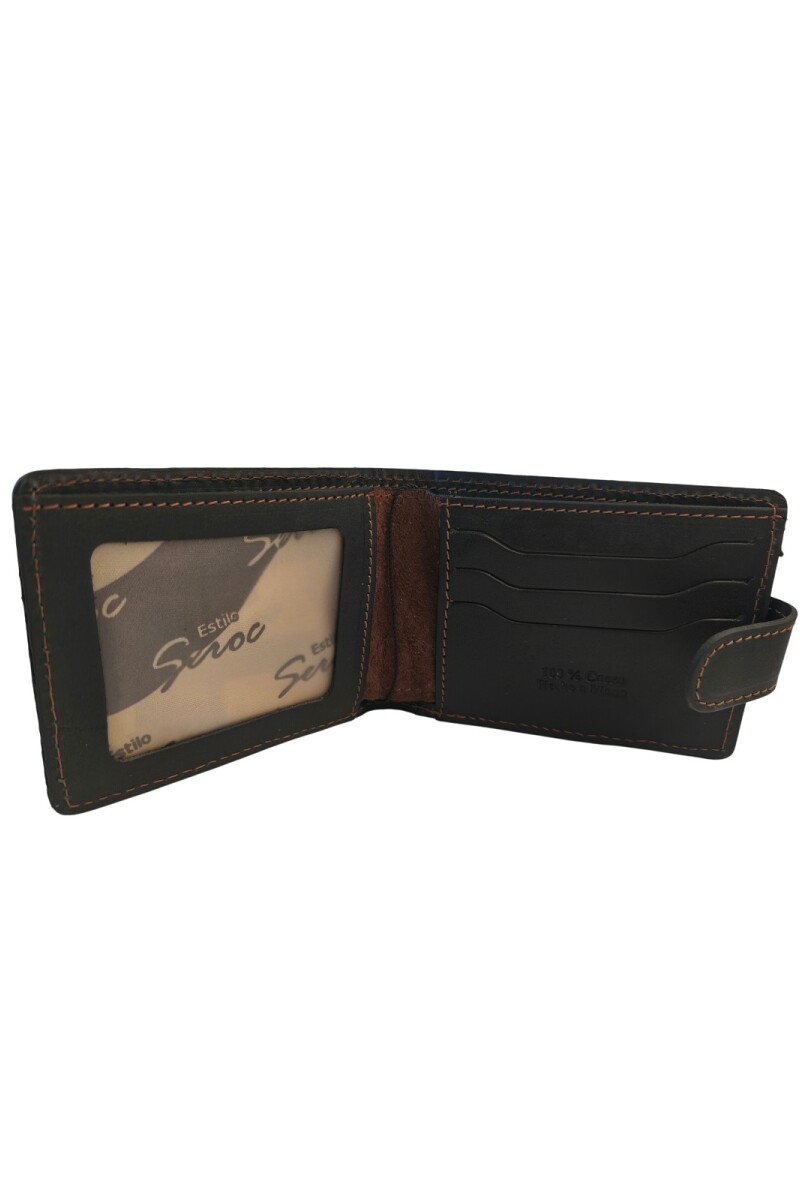 Billetera de cuero Chocolate c/ Negro