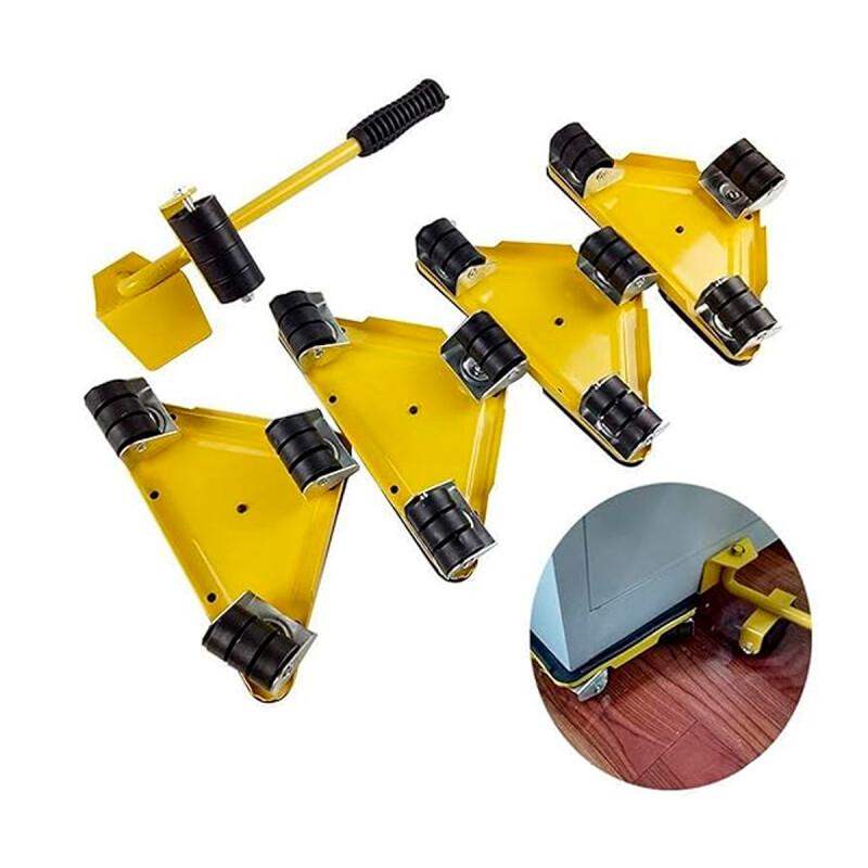 Soporte con ruedas para mueble AMARILLO