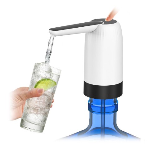 Dispensador Agua Bidon Bomba Eléctrica Automatica Recargable Variante Color Plateado Negro