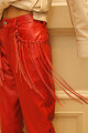 Leather Pant Rojo flecos