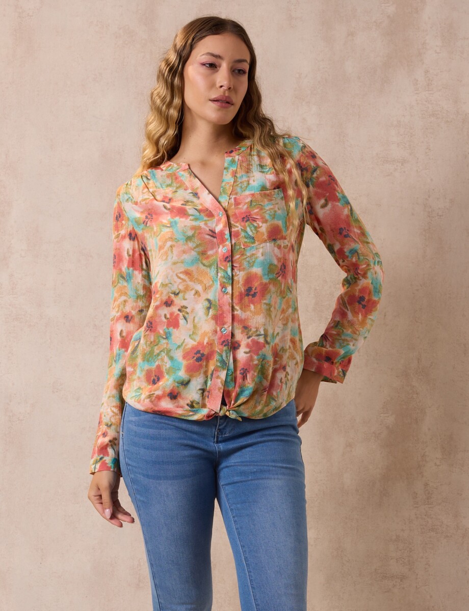 Blusa Spring - Multi/coral 