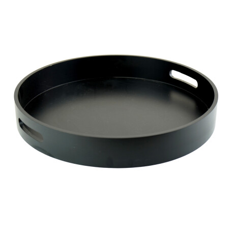 BANDEJA MADERA REDONDA NEGRA 40CM DIAM 6CM ALTO C/ASAS BANDEJA MADERA REDONDA NEGRA 40CM DIAM 6CM ALTO C/ASAS