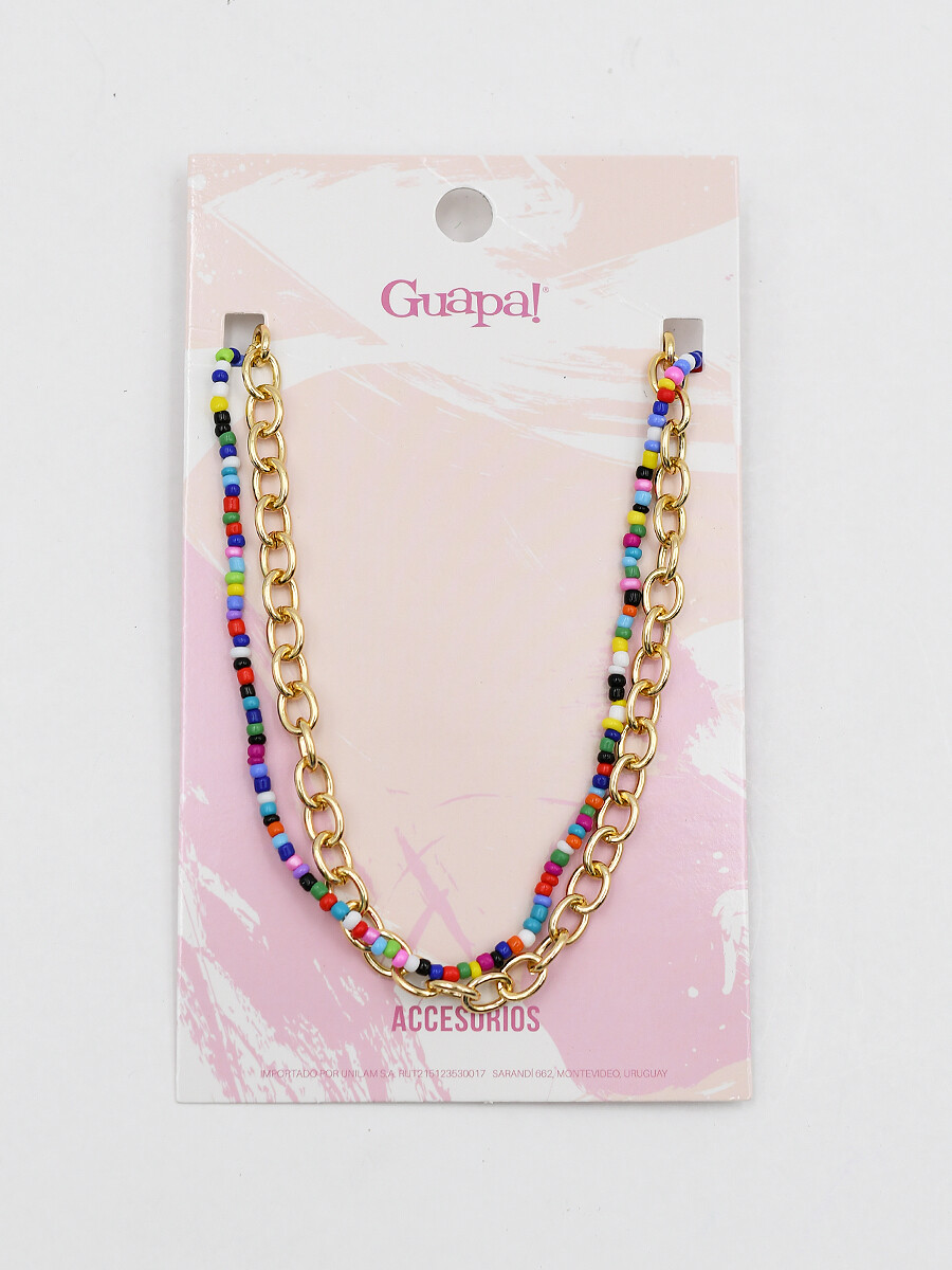 COLLAR SET X 2 COLORES + DORADO - GENERICO 