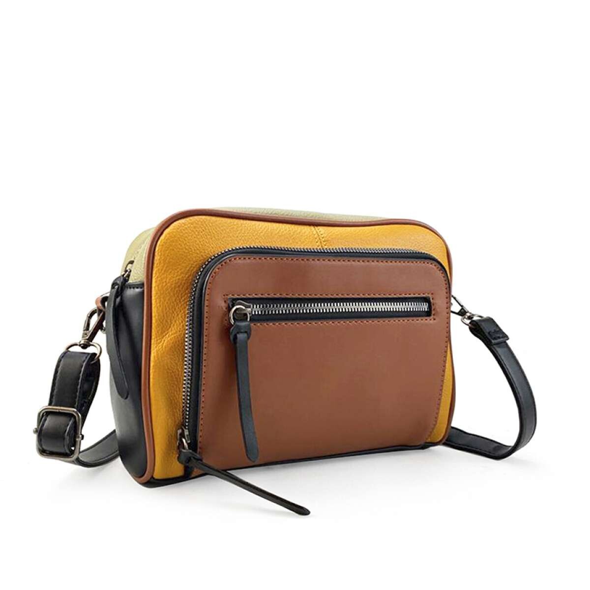 Cartera Esparta - Caramelo, Mostaza, Salvia Y Negro 