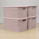 Set x4 Caja simil ratán 15 lts ROSADO