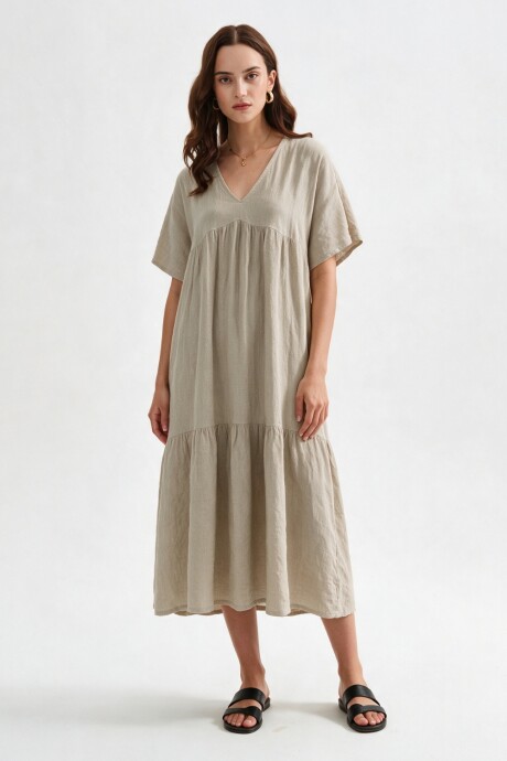 Vestido Vonina Caqui