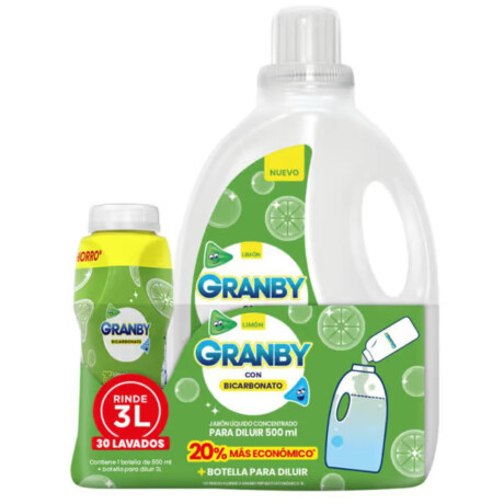 DETERGENTE LIQUIDO P/ROPA GRANBY LIMON 500 ML P/DILUIR + BOTELLA DETERGENTE LIQUIDO P/ROPA GRANBY LIMON 500 ML P/DILUIR + BOTELLA