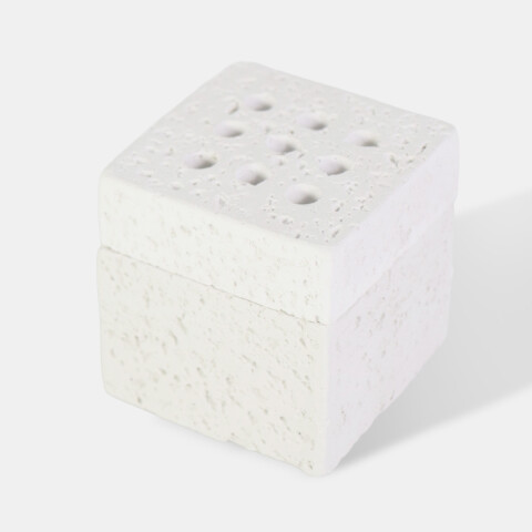 QUEMADOR BLANCO CUAD P/INCIENSO 3Pzas 7X6.5CM Unica