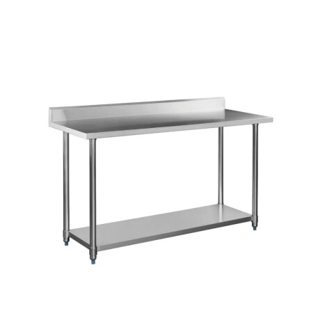 Mesada de Trabajo con Estante y Respaldo de Acero Inoxidable 180 x 60 x 85 cm Mesada de Trabajo con Estante y Respaldo de Acero Inoxidable 180 x 60 x 85 cm