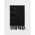 V-BRUSHED FRINGE SCARF BLACK 1