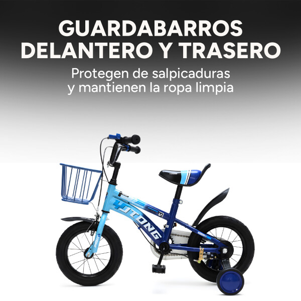 Bicicleta Infantil Yjtong Rod 12 Canasto Parrilla Rueditas Azul 1