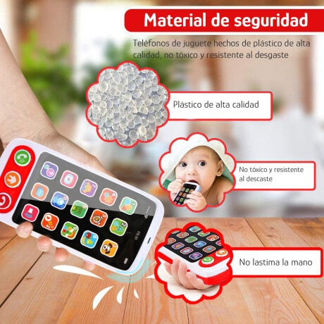 Teléfono Didáctico Interactivo Sonidos Luces Botones Huanger Rojo