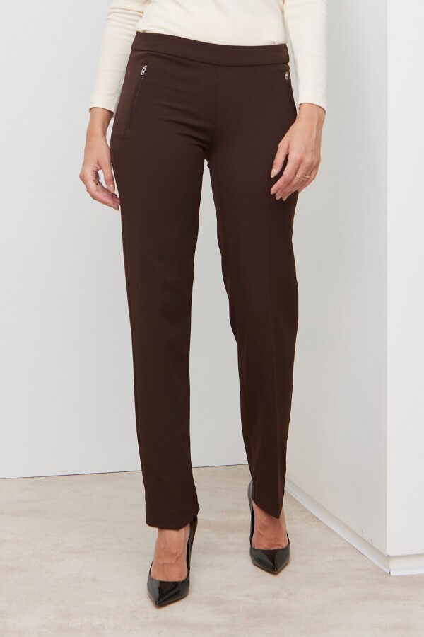 Pantalon Zips MARRON