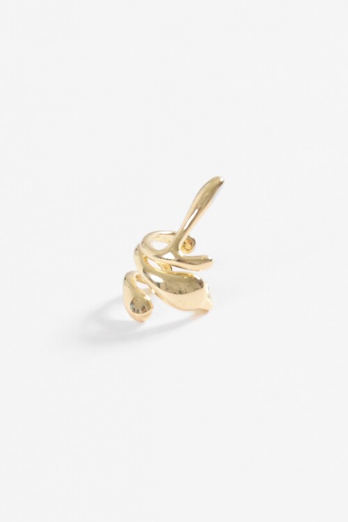 Earcuff wavy irregular dorado