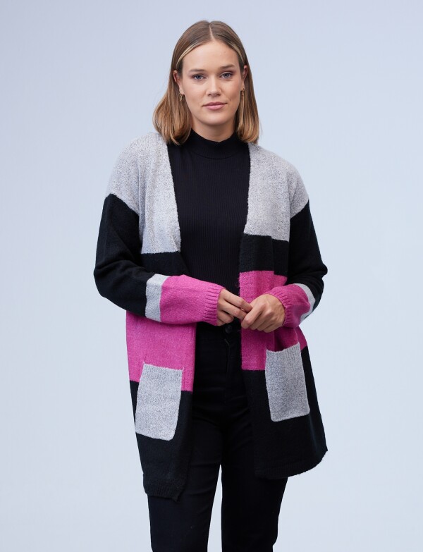 Cardigan Colorblock MULTI/GRIS