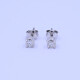 Caravanas oro 18k blanco engarce 4 puntas con brillantes. Caravanas oro 18k blanco engarce 4 puntas con brillantes.