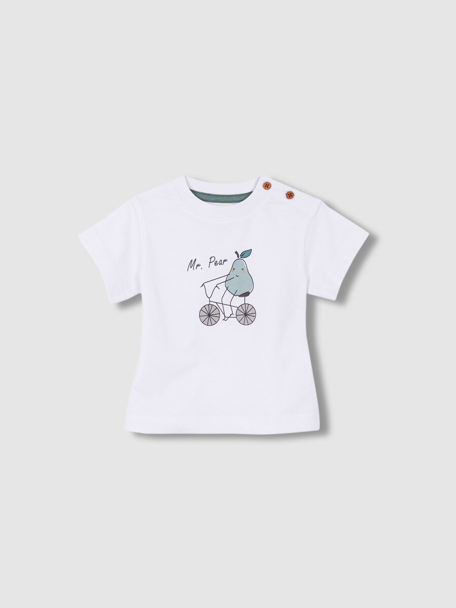 Camiseta Estampado Pera Blanco