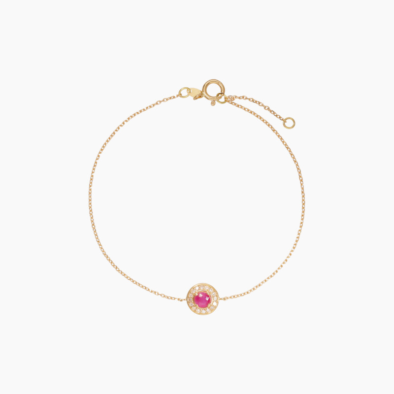 Pulsera en Oro 18K con rubí y brillantes Pulsera En Oro 18k Con Rubí Y Brillantes