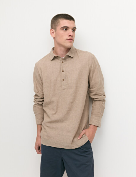 012766 CAMISA LINO WIN Camel