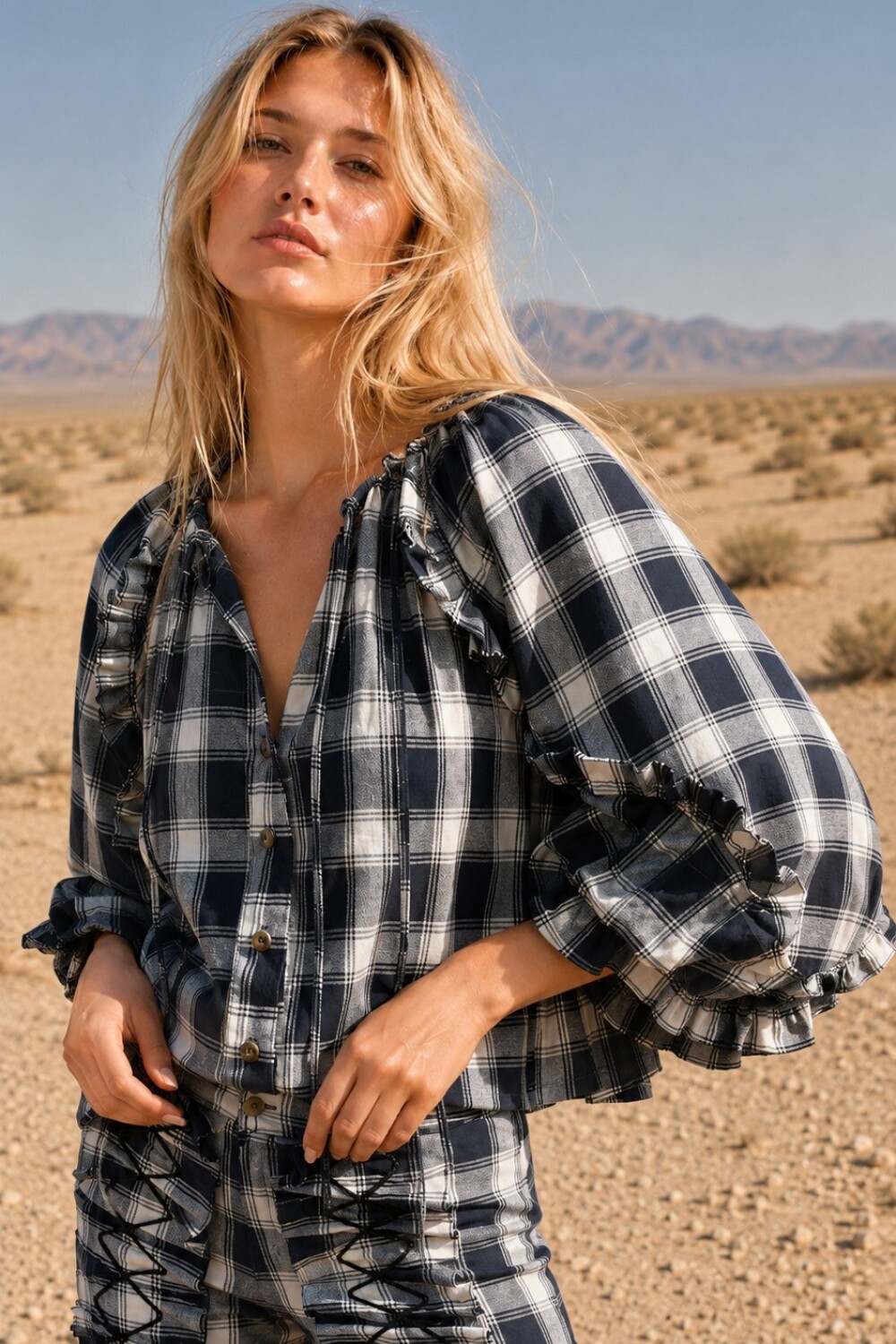 Bloom Shirt Azul / Crudo