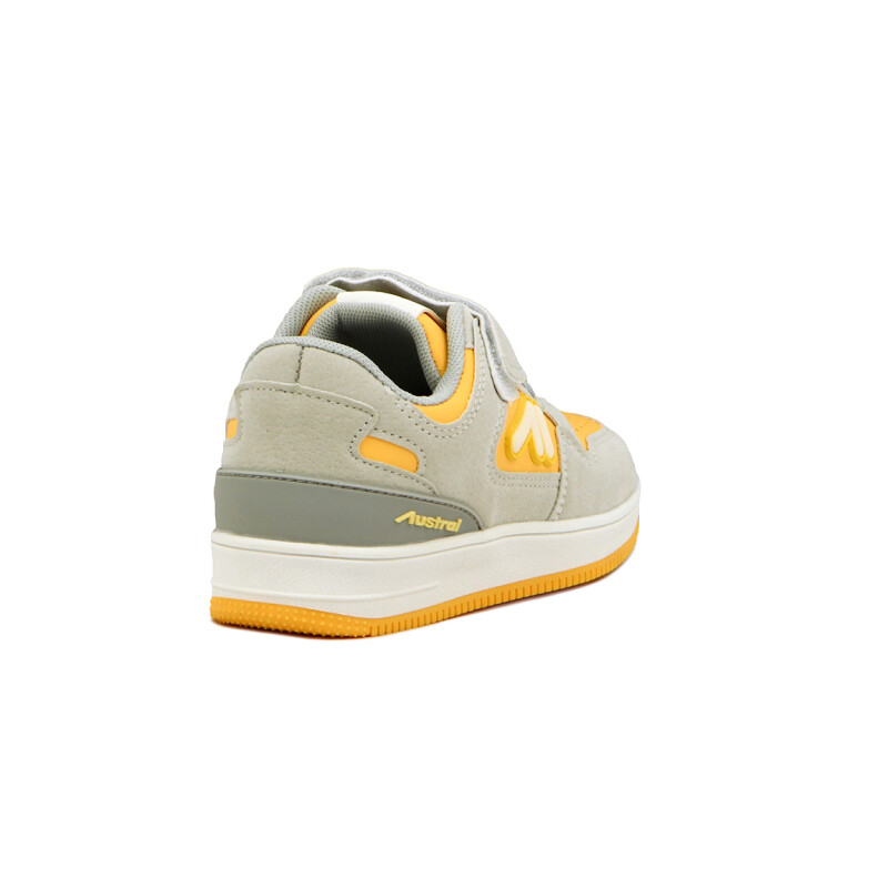 Austral Calzado Deportivo Energy A Niño/a Acordonado Con Velcro Gris-amarillo