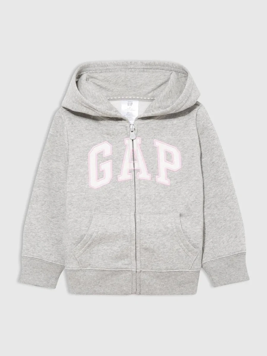 Canguro Con Cierre Logo Gap Toddler Niña - Light Heather Grey B08 