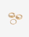 Sets Anillos Strass Anillo Set Metal - Dorado