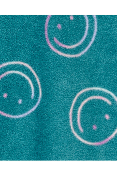 Pijama una pieza de micropolar, con pie, diseño sonrisas Sin color