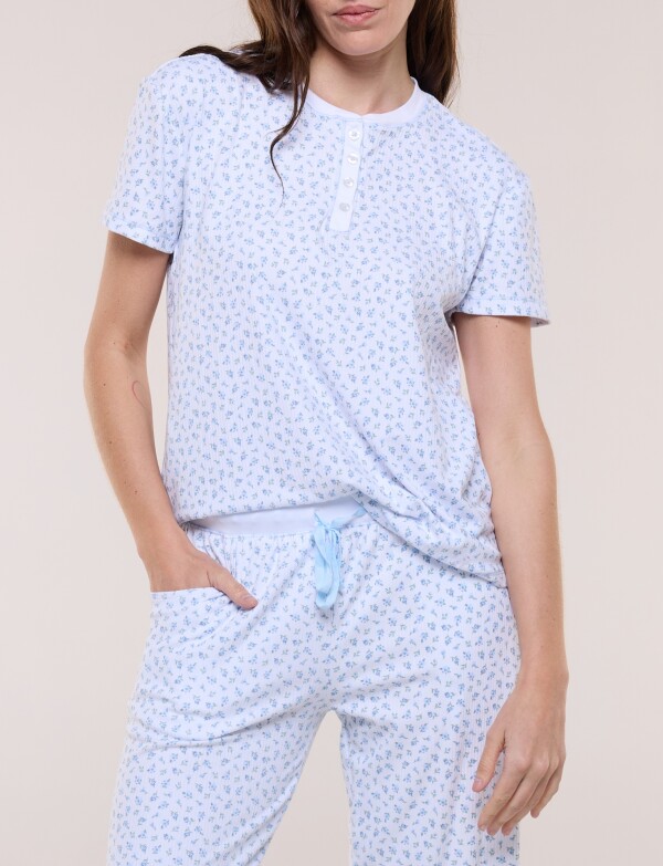 Pijama Con Capri BLANCO/MULTI