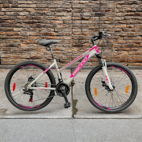 Bicicleta Baccio Sunny Lady rodado 26 Montaña Shimano 21 cambios BLANCO/FUCSIA