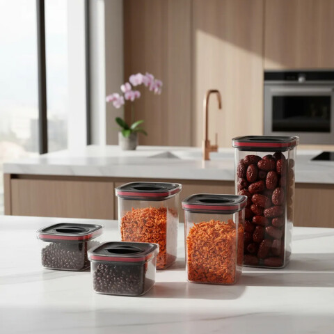 Juego De 5 Tarros Frascos Hermeticos Con Tapa Cierre Giratorio Condimentos Cereales Imback Juego De 5 Tarros Frascos Hermeticos Con Tapa Cierre Giratorio Condimentos Cereales Imback