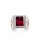 Anillo sello caballero piedra rectangular Rubi Anillo sello caballero piedra rectangular Rubi