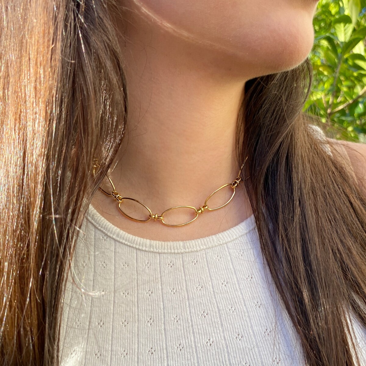 Collar GUAMA en acero dorado 