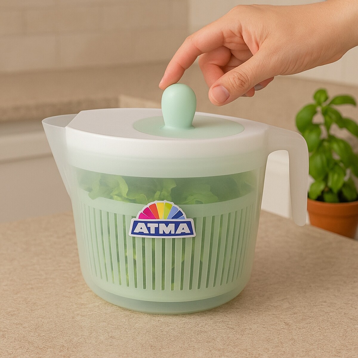 SECADOR CENTRIFUGADOR DE VEGETALES ATMA 4 LITROS 